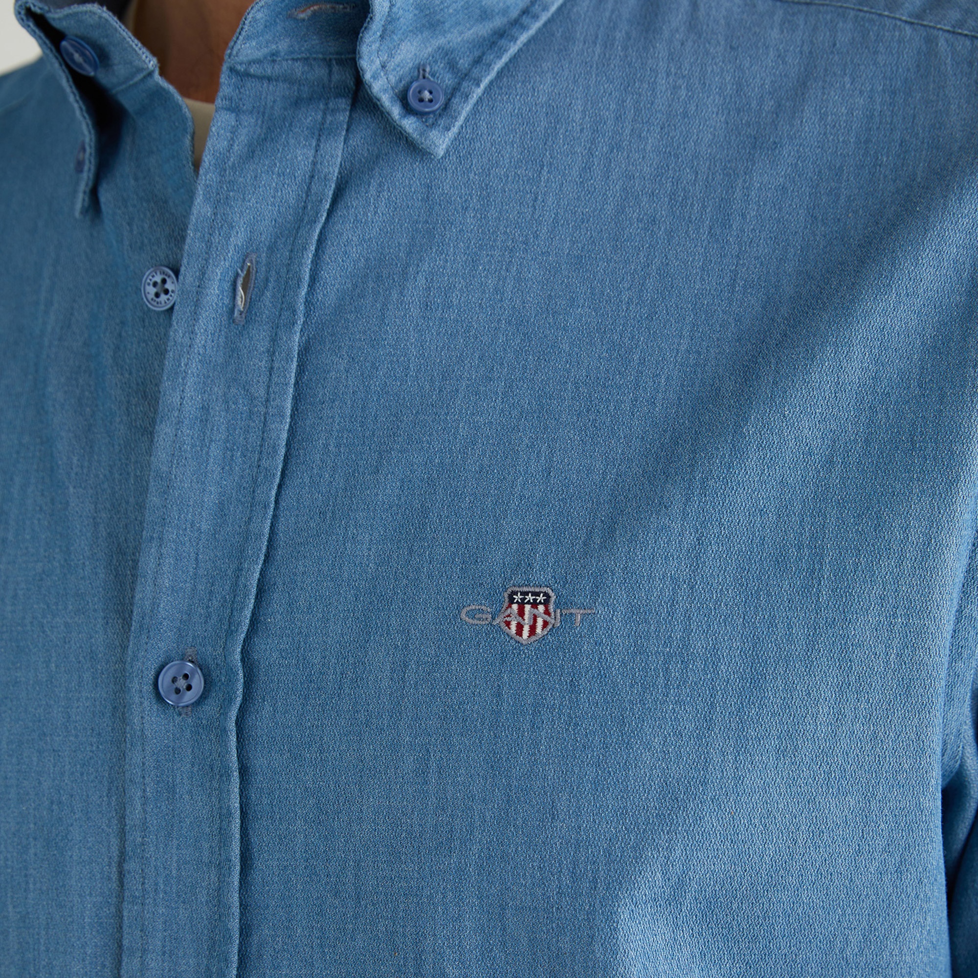 GANT Erkek Mavi Regular Fit Gömlek Yaka Gömlek