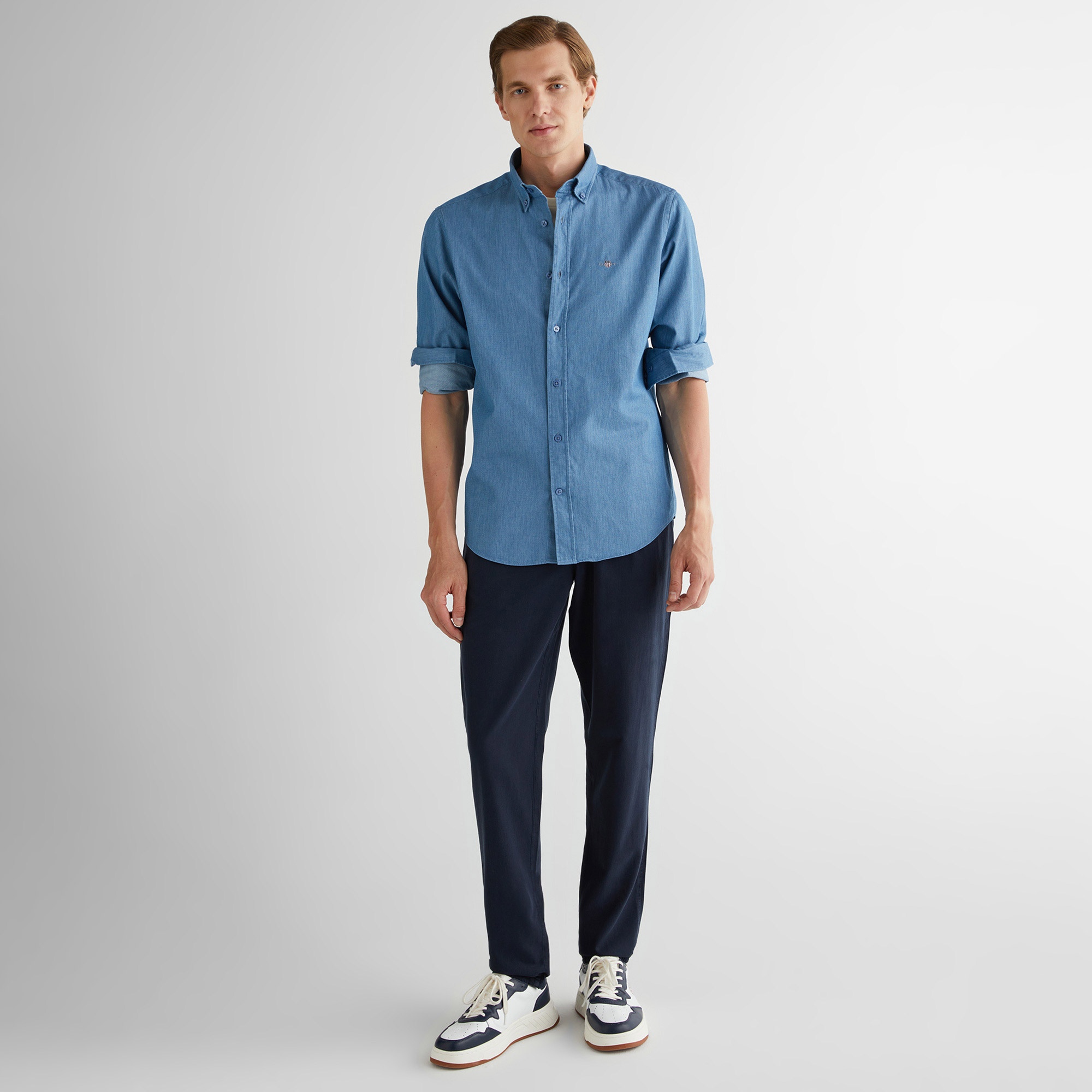 GANT Erkek Mavi Regular Fit Gömlek Yaka Gömlek