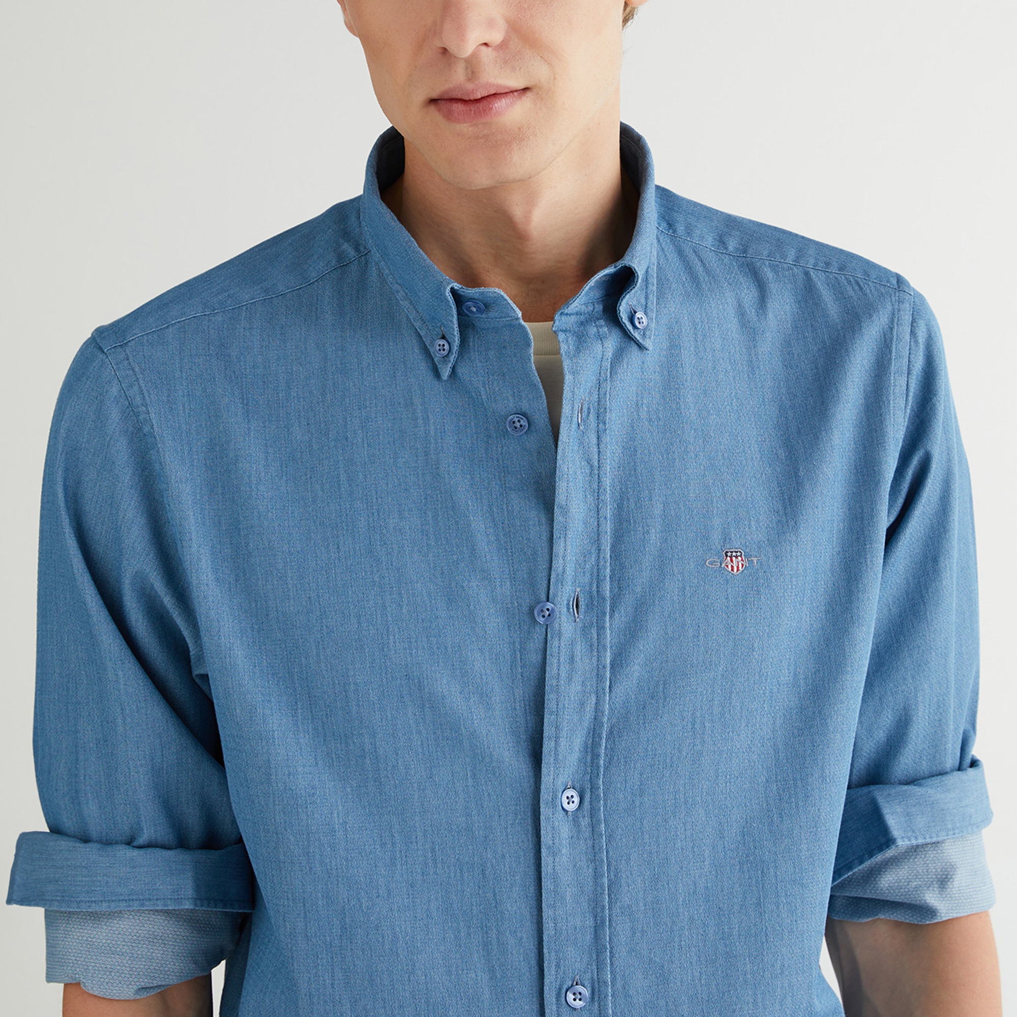 GANT Erkek Mavi Regular Fit Gömlek Yaka Gömlek