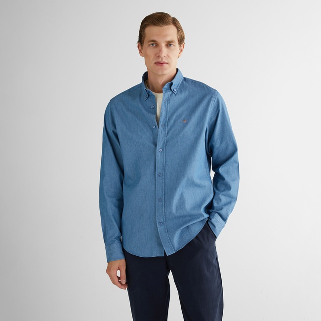  GANT Erkek Mavi Regular Fit Gömlek Yaka Gömlek