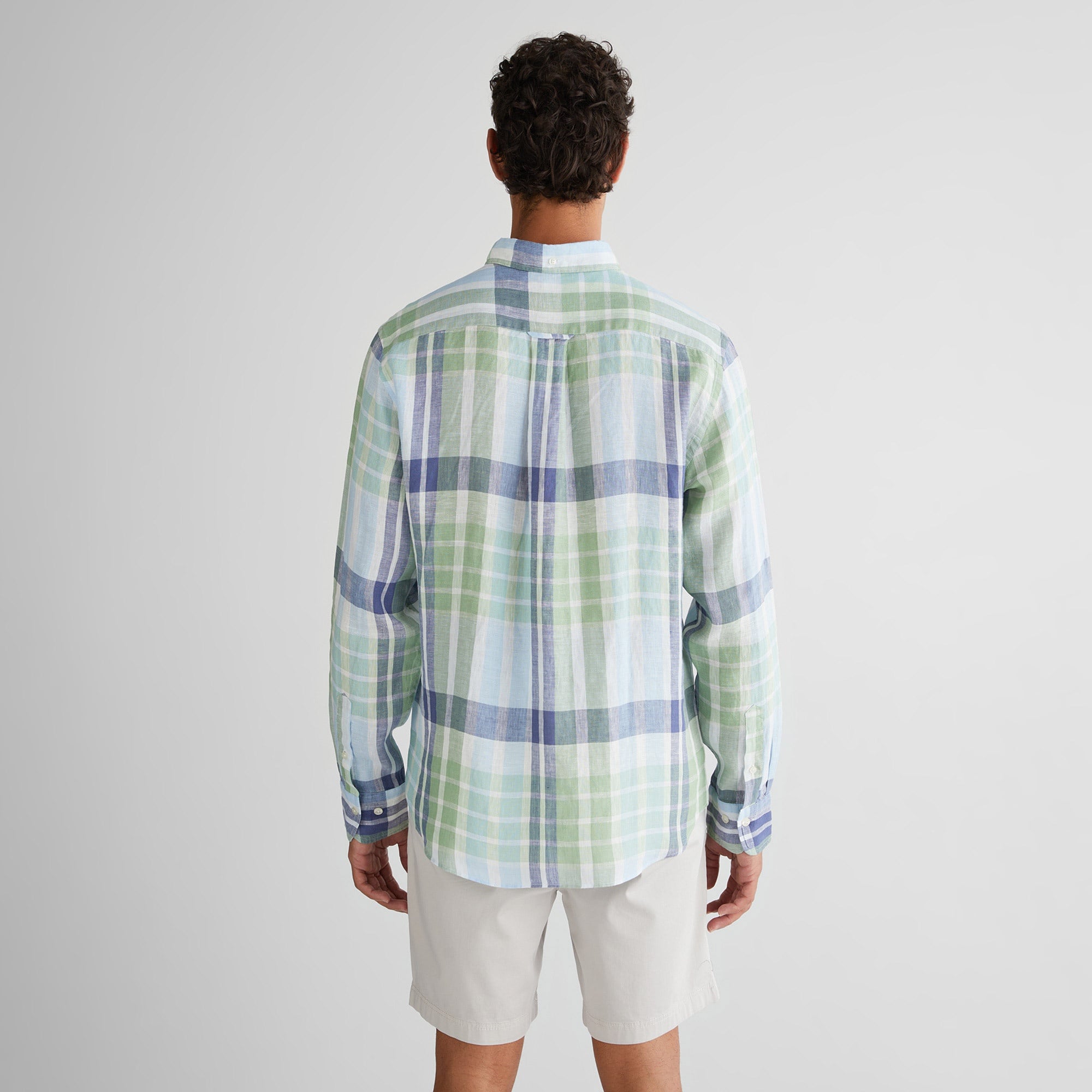 GANT Erkek Yeşil Regular Fit Düğmeli Yaka Kareli Gömlek