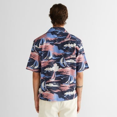  GANT Erkek Lacivert Relaxed Fit Klasik Yaka Desenli Gömlek