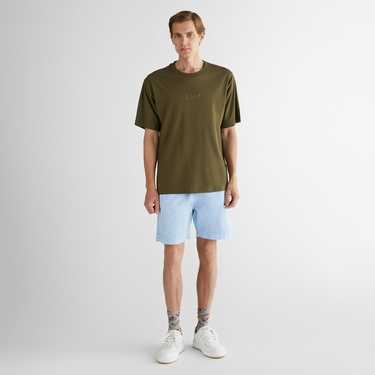  GANT Erkek Yeşil Relaxed Fit Bisiklet Yaka Logolu T-Shirt