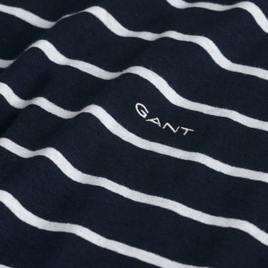  GANT Erkek Lacivert Regular Fit Bisiklet Yaka Çizgili T-Shirt