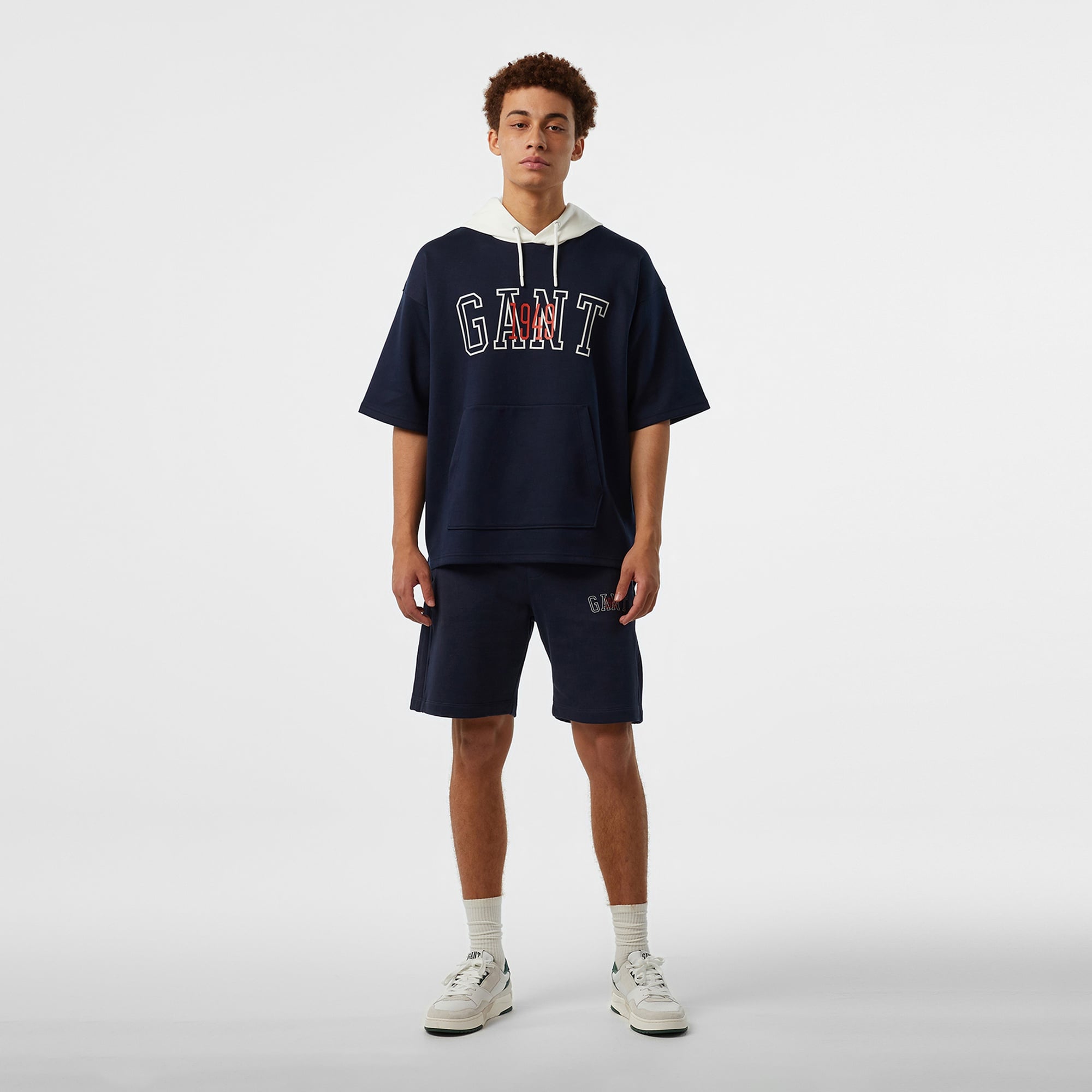 GANT Erkek Lacivert Kapüşonlu T-Shirt