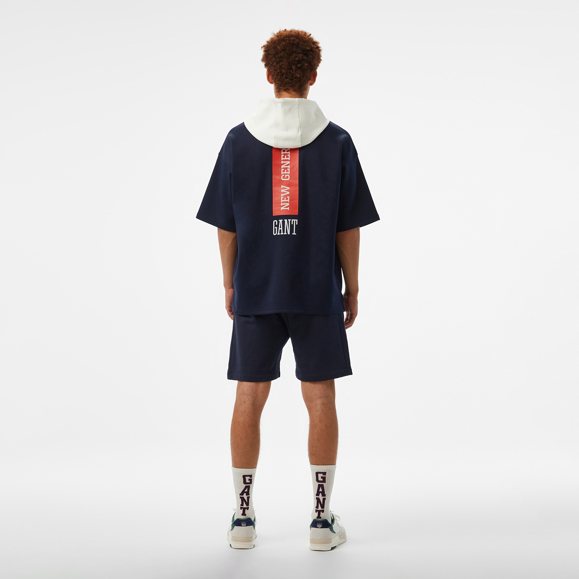 GANT Erkek Lacivert Kapüşonlu T-Shirt