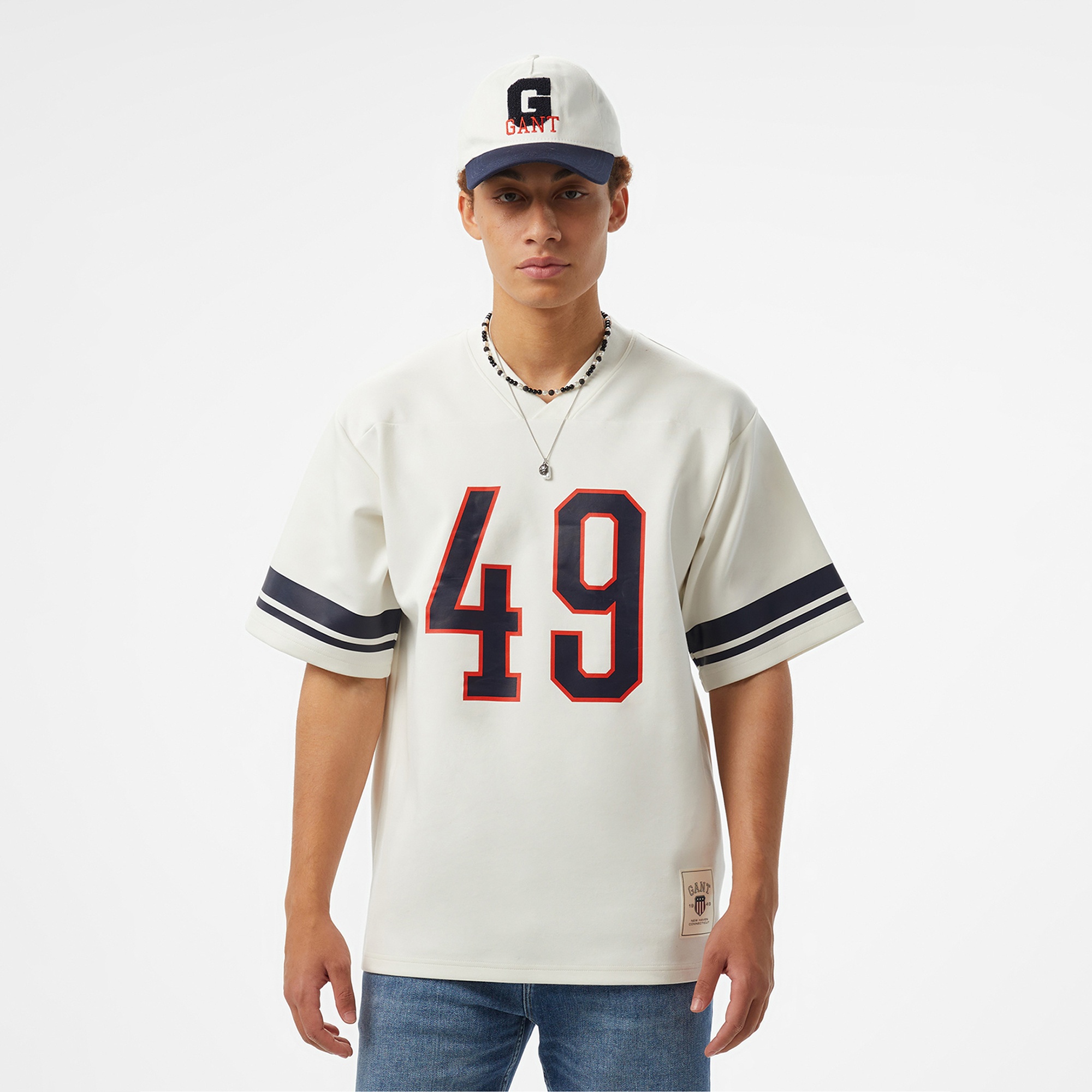 GANT Erkek Beyaz Oversize Fit T-Shirt