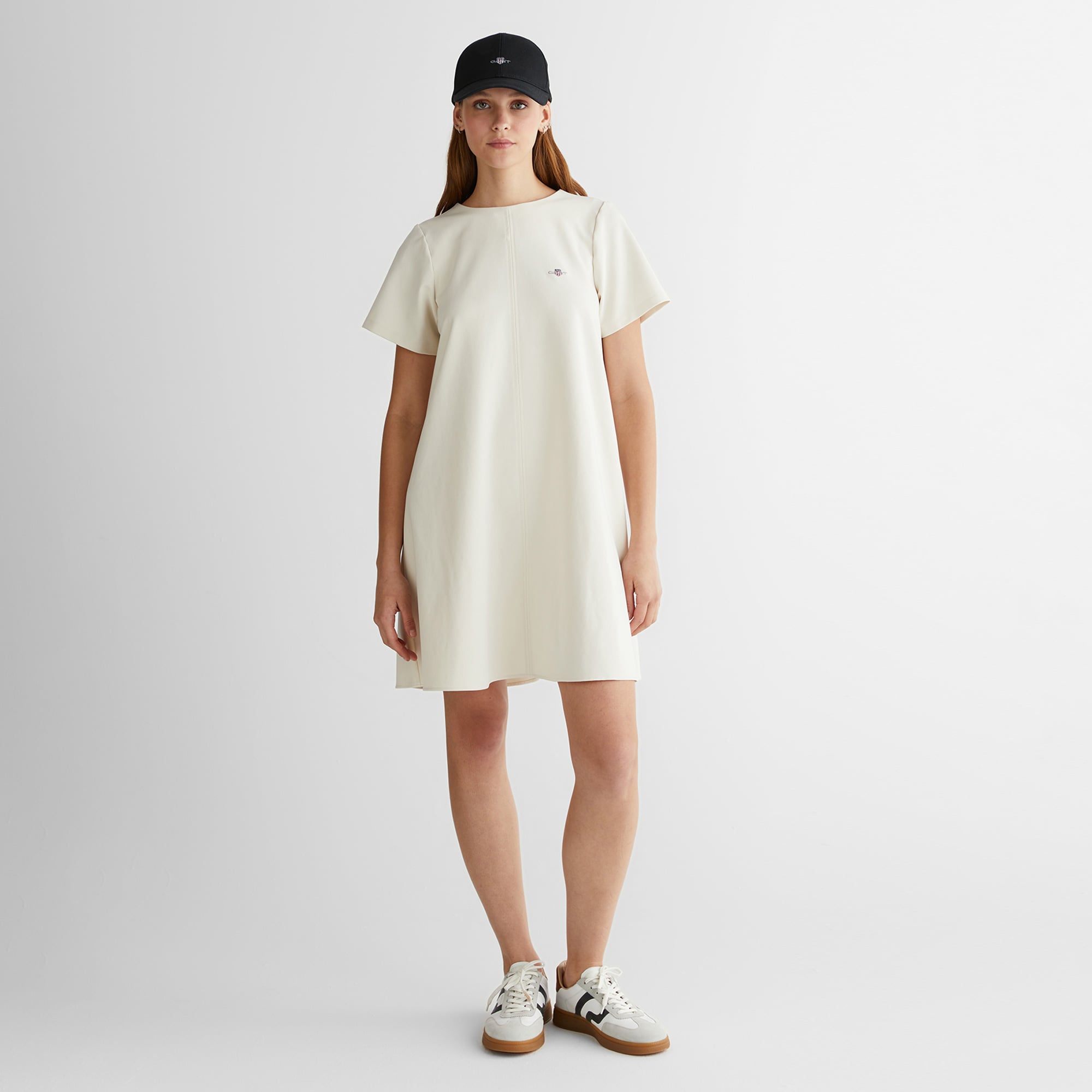  GANT Kadın Krem Bisiklet Yaka Logolu Elbise