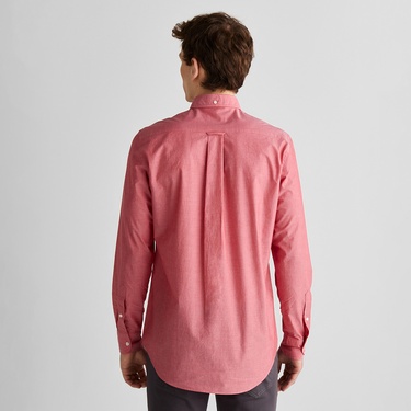  GANT Erkek Kırmızı Regular Fit Düğmeli Yaka Poplin Gömlek