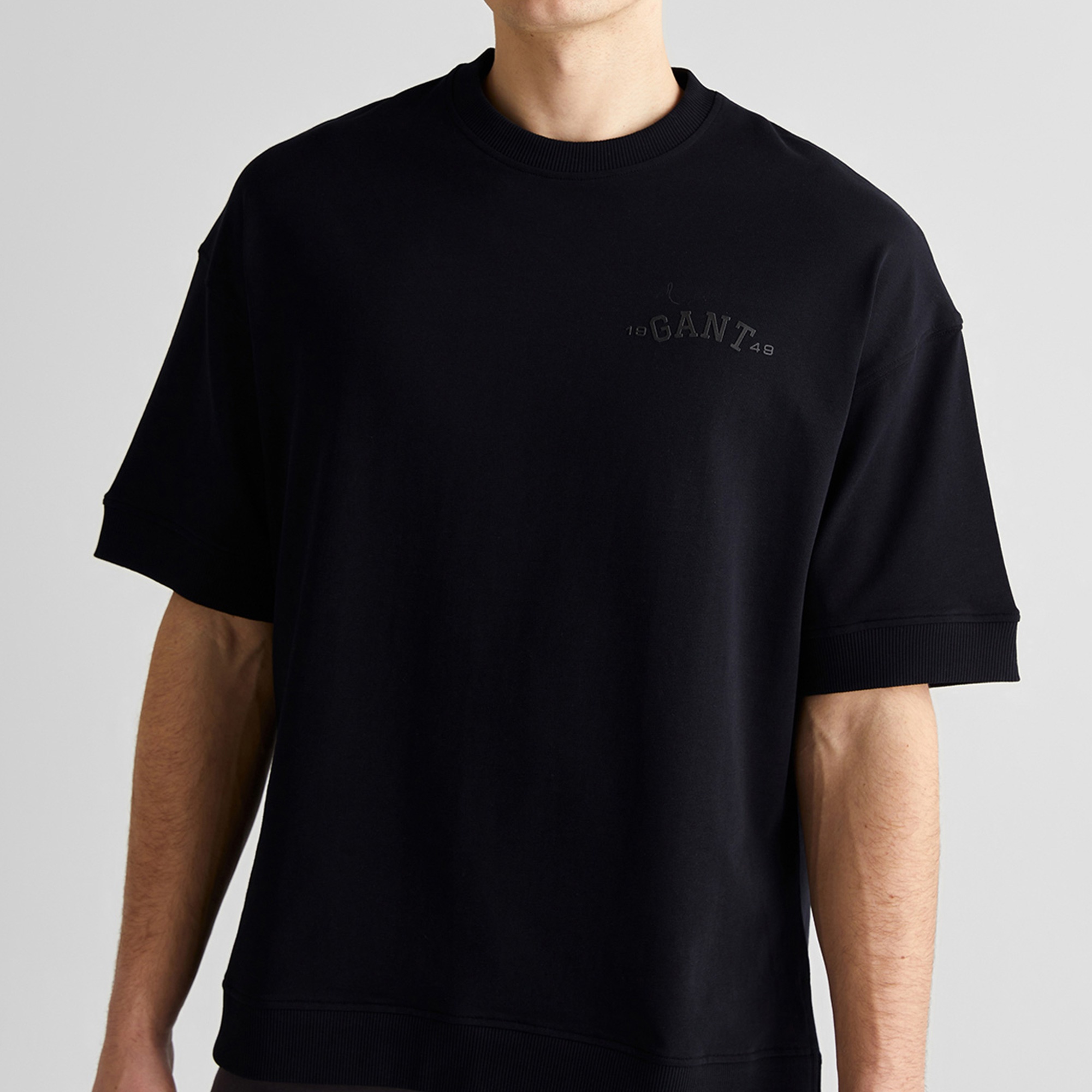 GANT Erkek Siyah Orijinal Fit Bisiklet Yaka Logolu T-Shirt