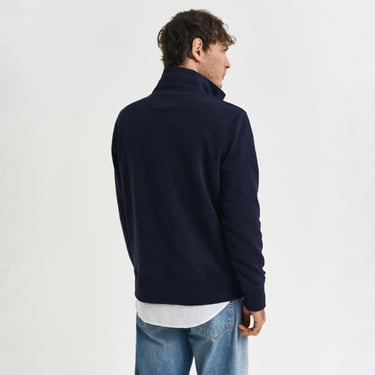  GANT Erkek Lacivert Regular Fit Yarım Fermuarlı Logolu Sweatshirt