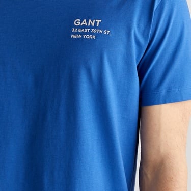  GANT Erkek Lacivert Regular Fit Bisiklet Yaka Logolu T-Shirt