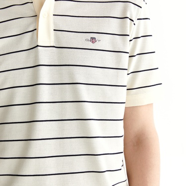  GANT Erkek Krem Regular Fit Çizgili Polo
