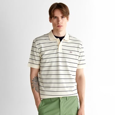  GANT Erkek Krem Regular Fit Çizgili Polo