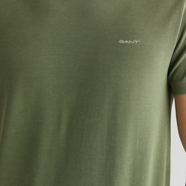  GANT Erkek Yeşil Slim Fit Bisiklet Yaka T-shirt