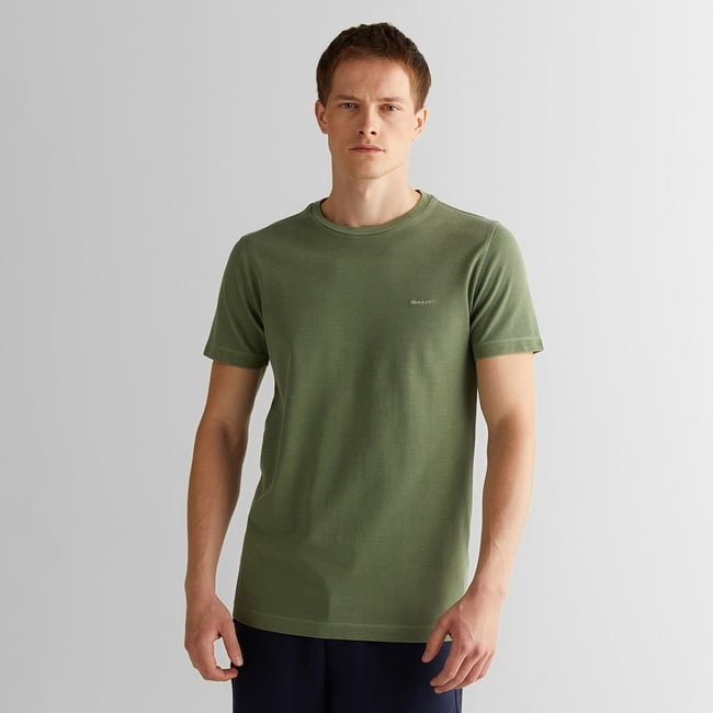  GANT Erkek Yeşil Slim Fit Bisiklet Yaka T-shirt