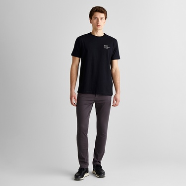  GANT Erkek Siyah Regular Fit Bisiklet Yaka Logolu T-Shirt