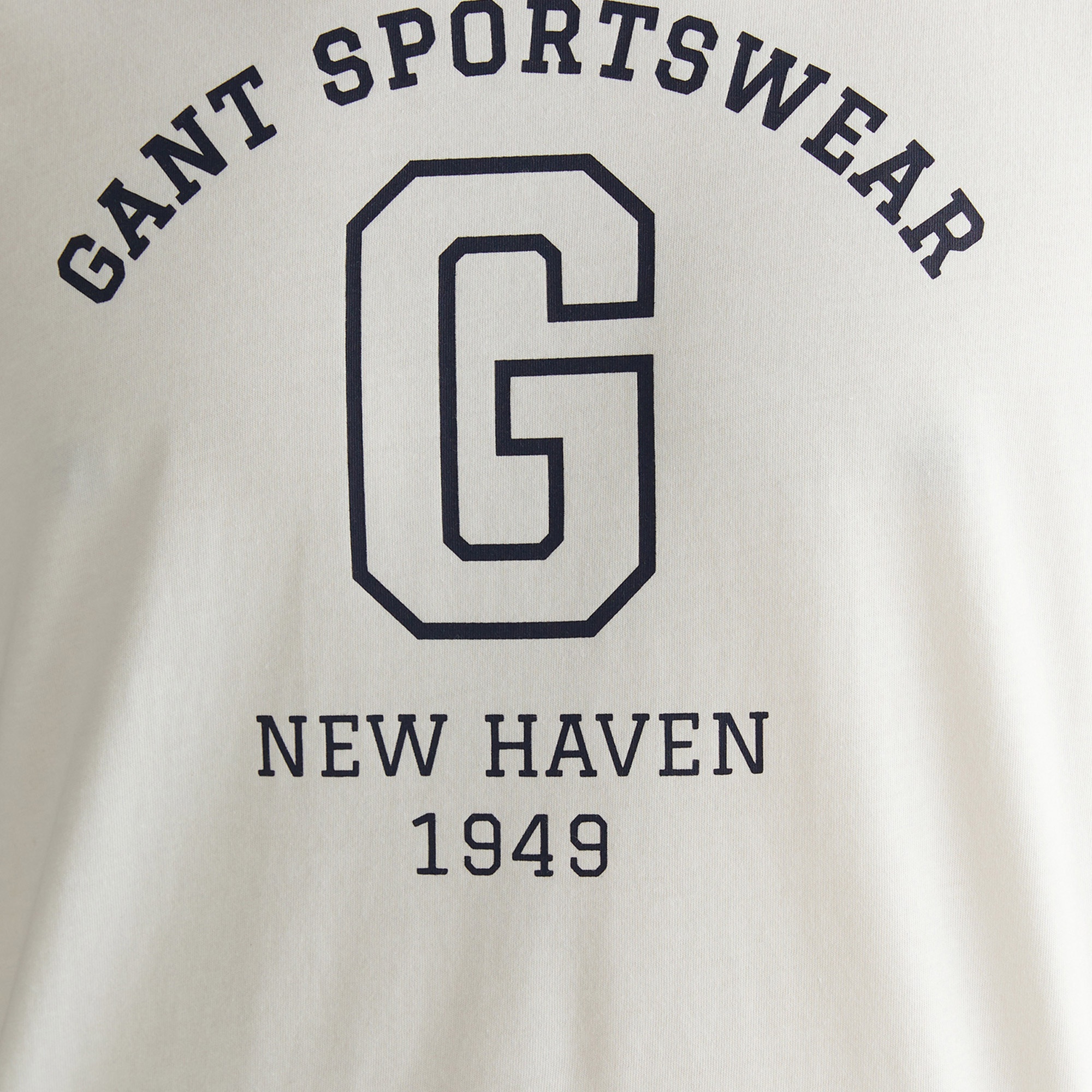 GANT Erkek Krem Regular Fit Bisiklet Yaka Logolu T-Shirt