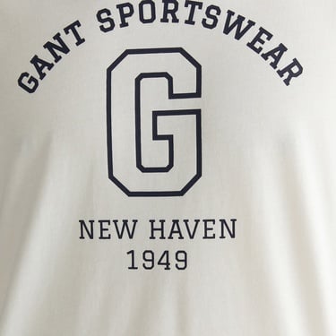  GANT Erkek Krem Regular Fit Bisiklet Yaka Logolu T-Shirt