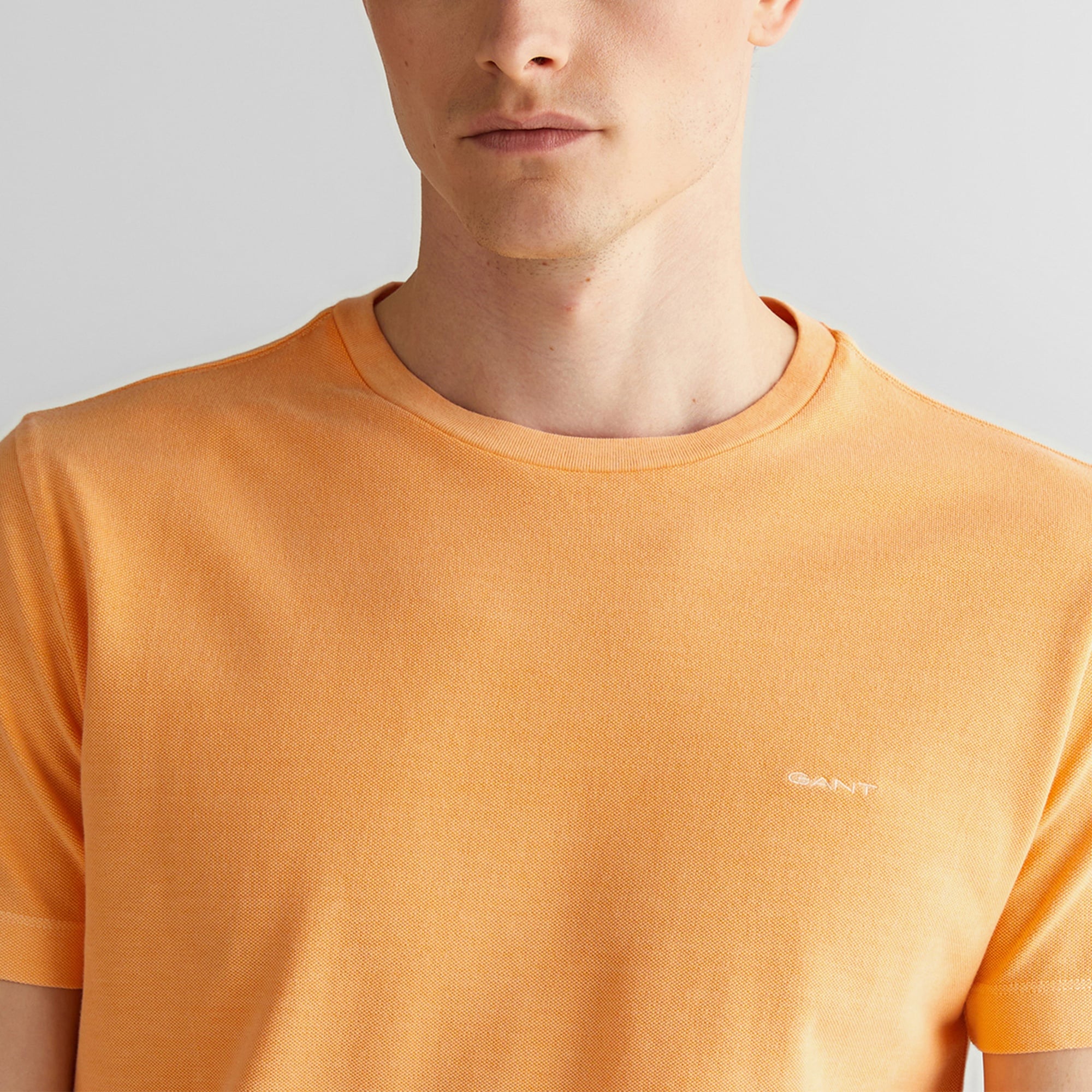 GANT Erkek Turuncu Slim Fit Bisiklet Yaka T-Shirt