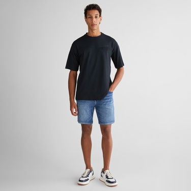  GANT Erkek Siyah Relaxed Fit Bisiklet Yaka Logolu T-Shirt