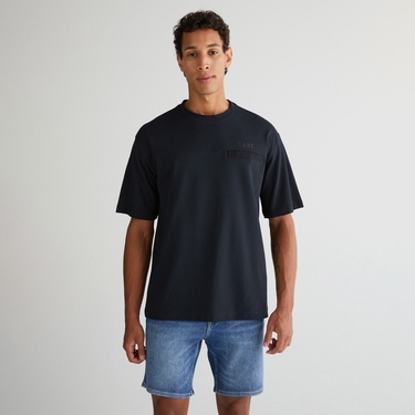  GANT Erkek Siyah Relaxed Fit Bisiklet Yaka Logolu T-Shirt