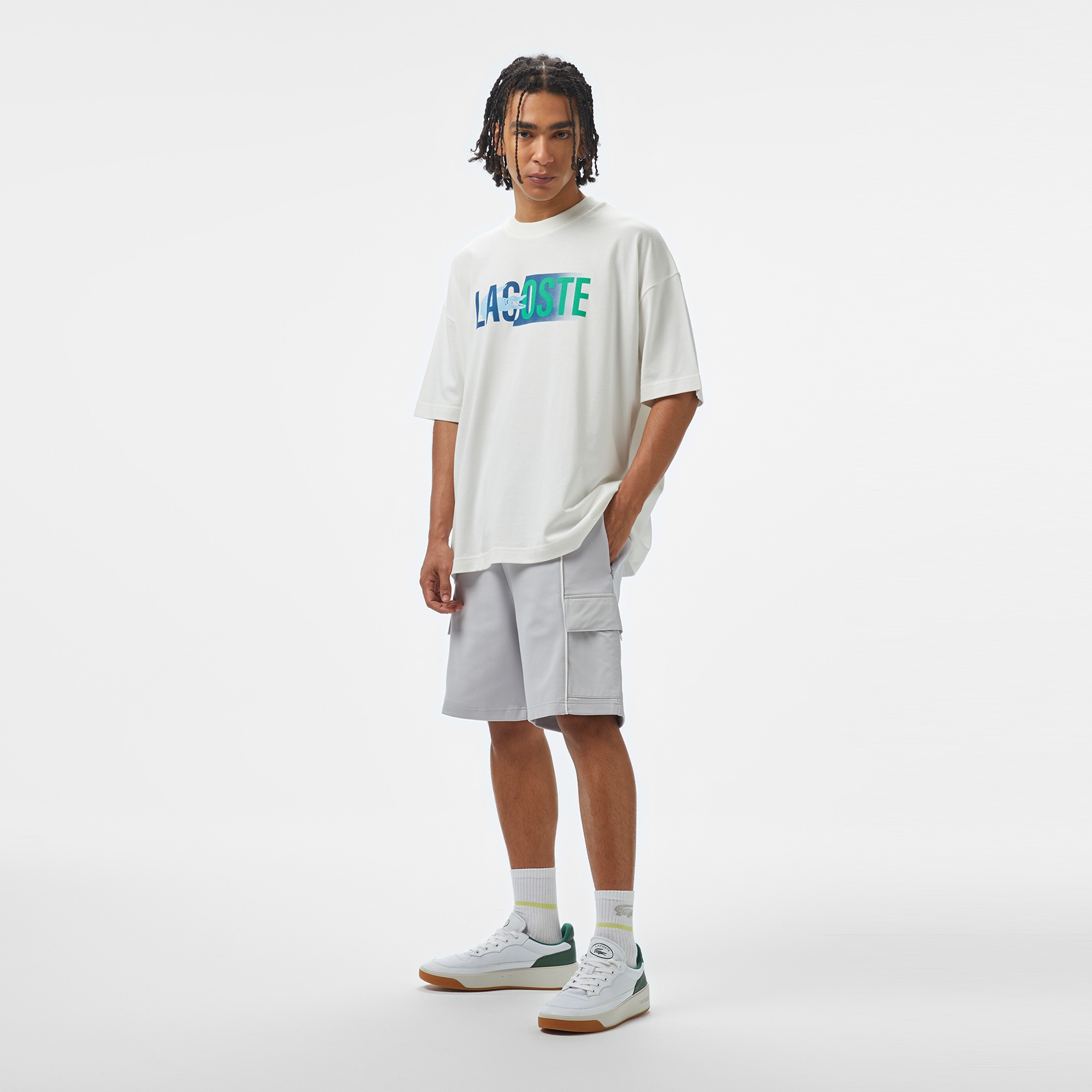 Lacoste House of SuperStep x Lacoste Erkek Gri Şort