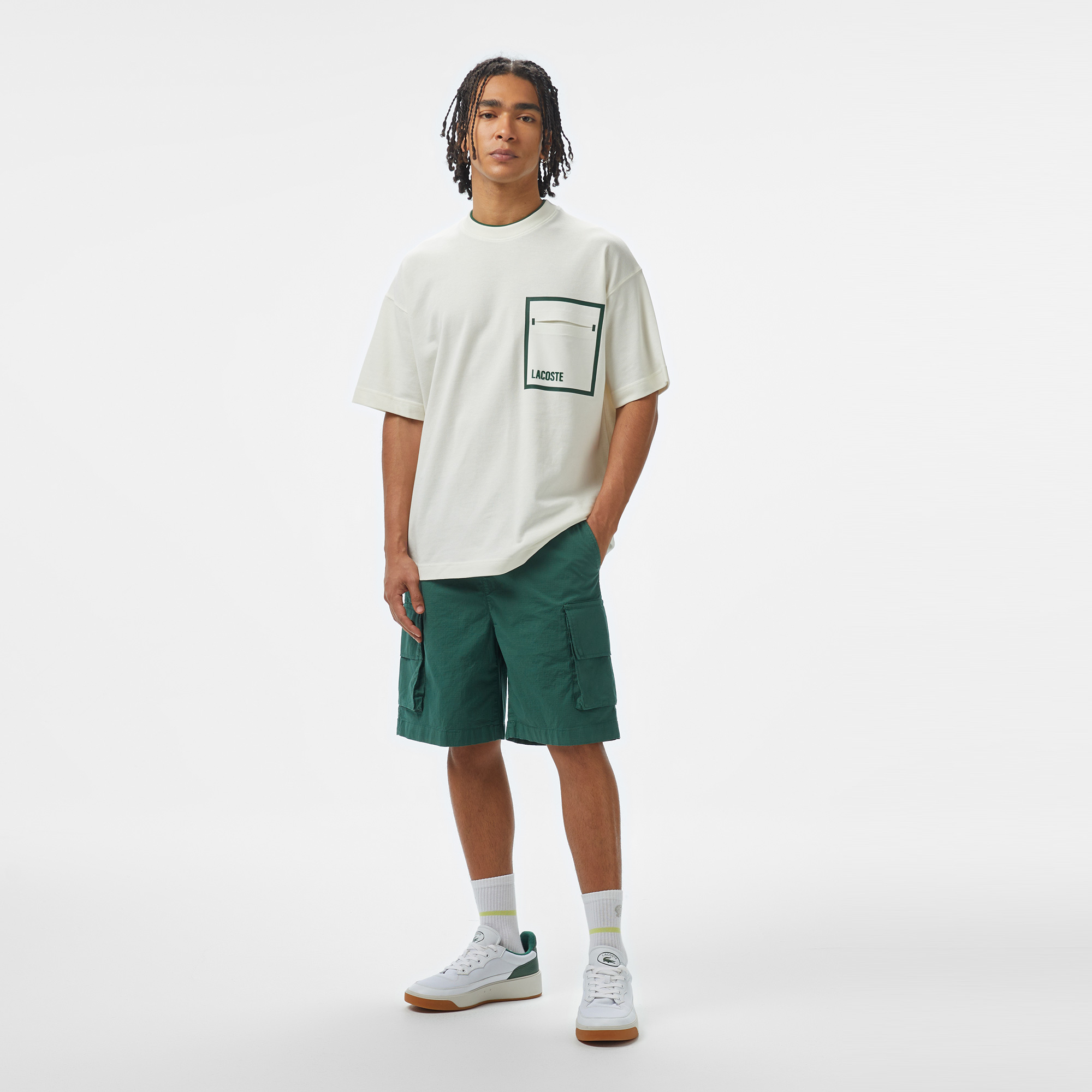  Lacoste House of SuperStep x Lacoste Erkek Yeşil Şort