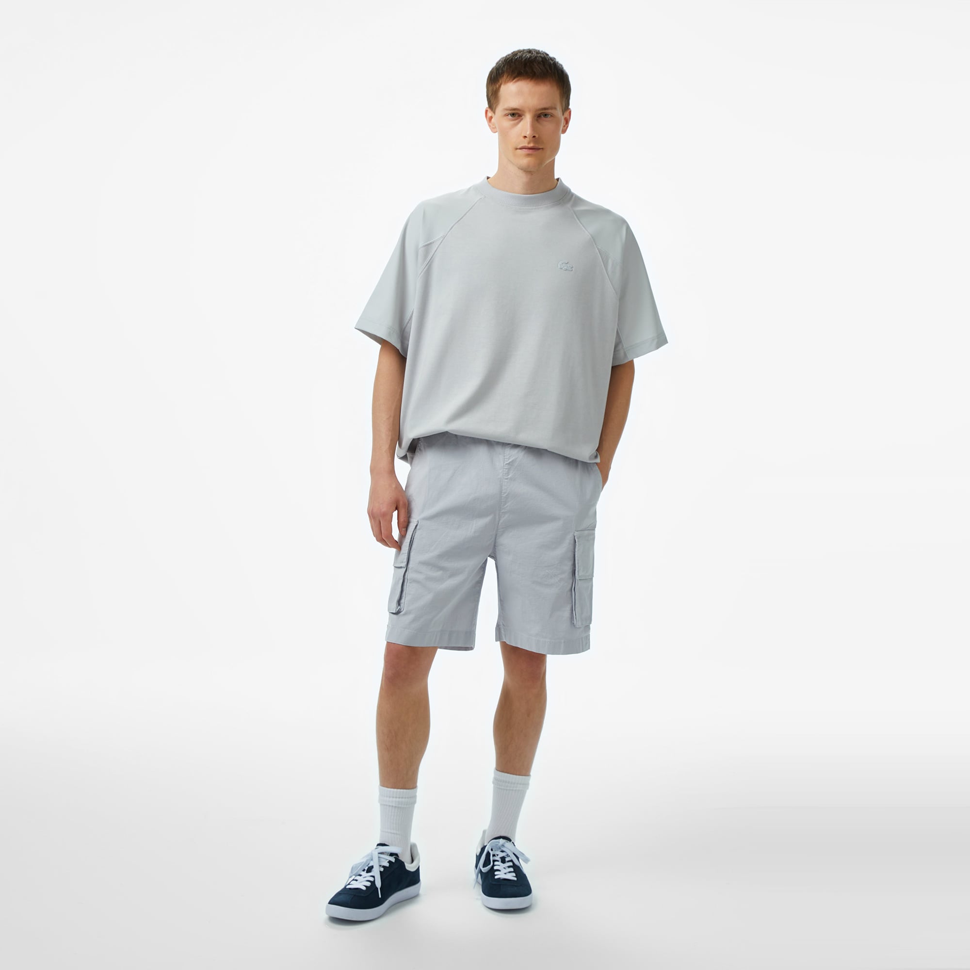  Lacoste House of SuperStep x Lacoste Erkek Gri Şort