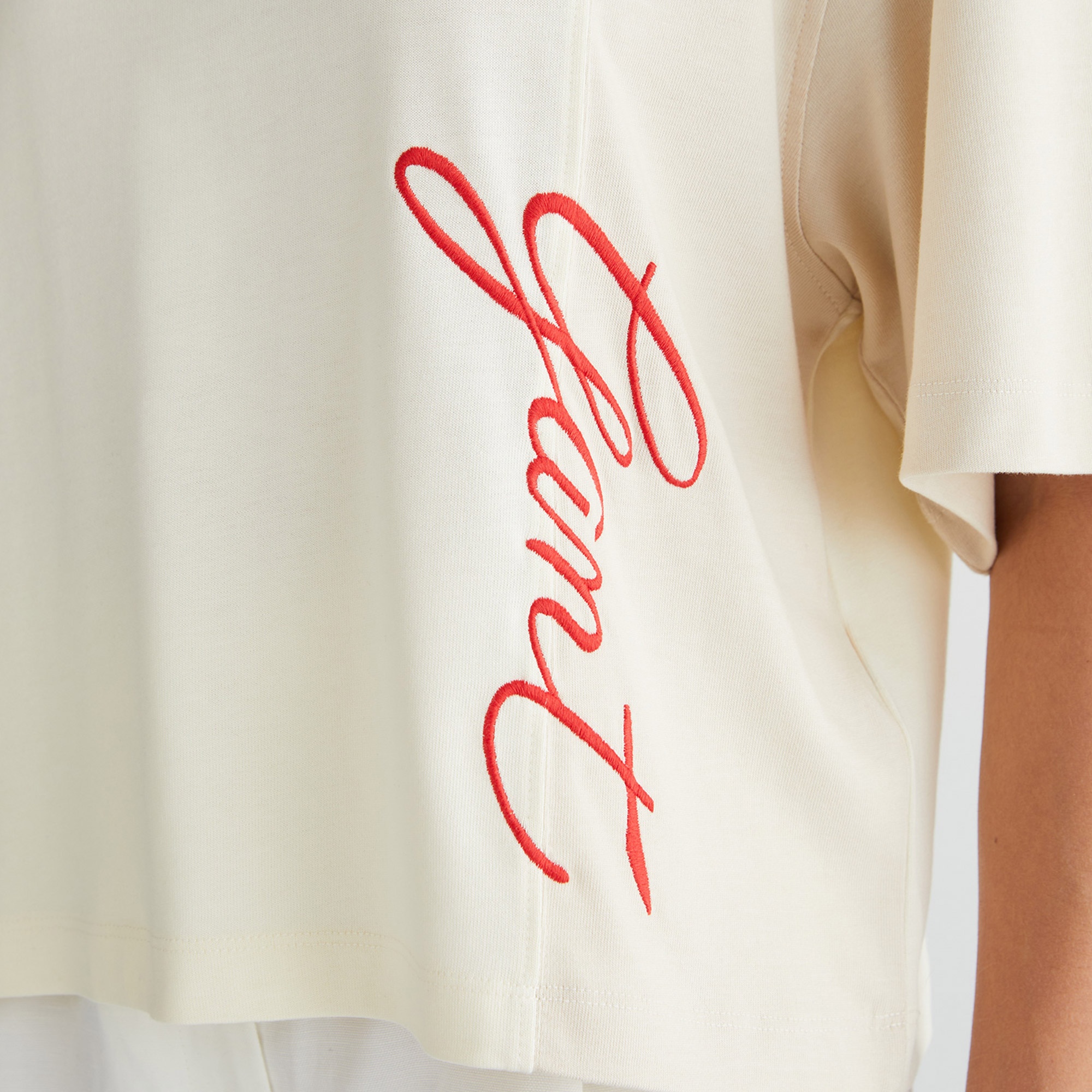 GANT Kadın Beyaz Bisiklet Yaka Renk Bloklu T-Shirt