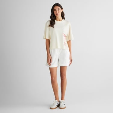  GANT Kadın Beyaz Bisiklet Yaka Renk Bloklu T-Shirt