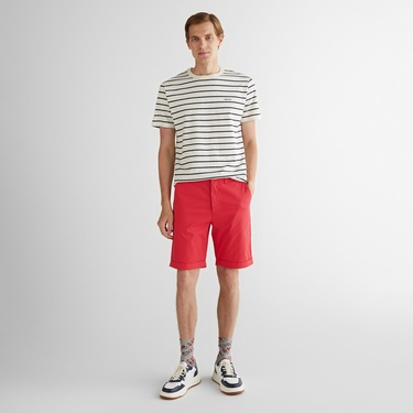  GANT Erkek Krem Regular Fit Bisiklet Yaka Çizgili T-Shirt