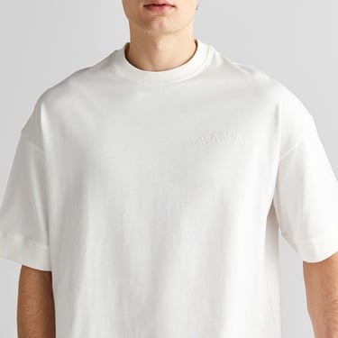  GANT Erkek Krem Orijinal Fit Bisiklet Yaka Logolu T-Shirt