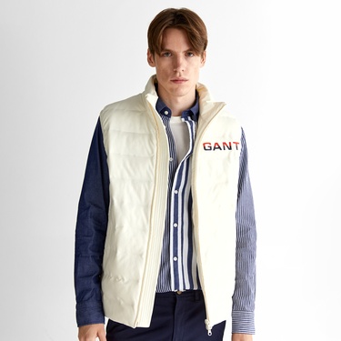  GANT Erkek Krem Regular Fit Dik Yaka Logolu Yelek