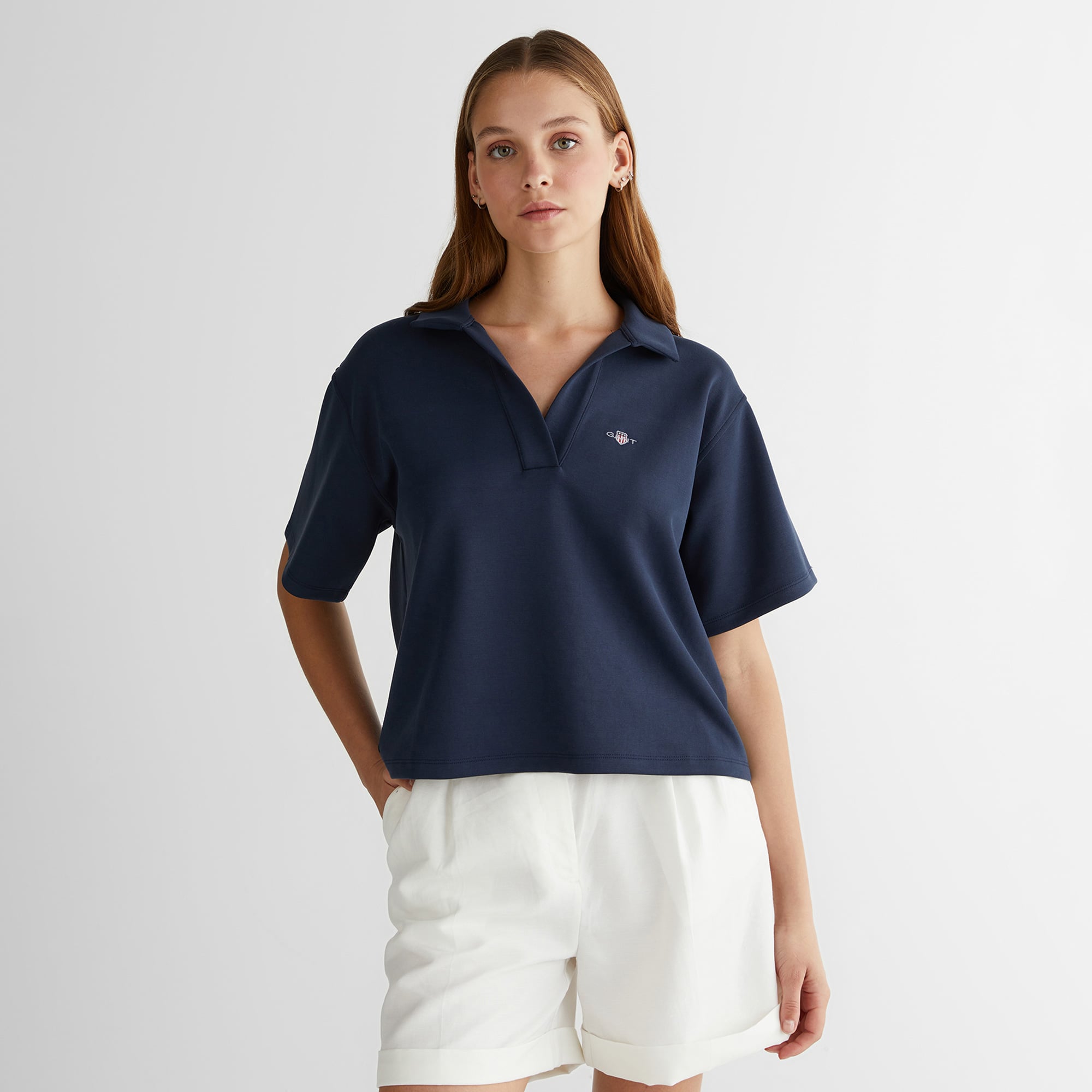  GANT Kadın Lacivert Logolu Polo