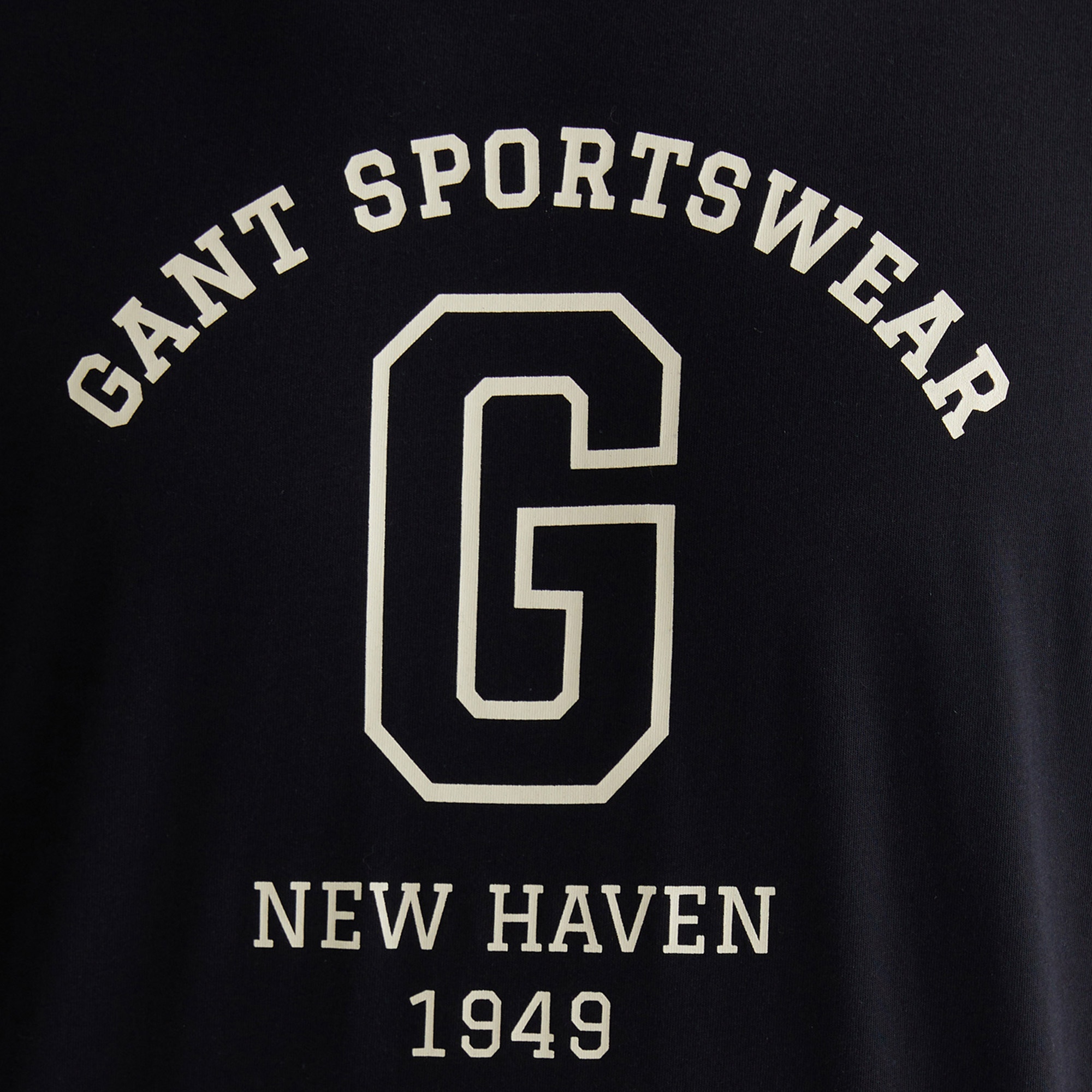 GANT Erkek Siyah Regular Fit Bisiklet Yaka Logolu T-Shirt