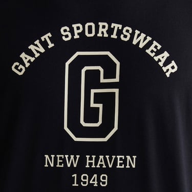  GANT Erkek Siyah Regular Fit Bisiklet Yaka Logolu T-Shirt