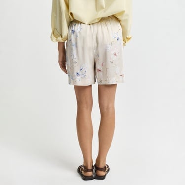  GANT Kadın Krem Relaxed Fit Desenli Şort