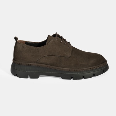  Erkek Kahve Bağcıklı Nubuk Deri Ayakkabı
