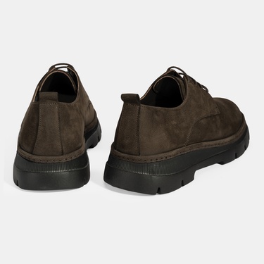  Erkek Kahve Bağcıklı Nubuk Deri Ayakkabı