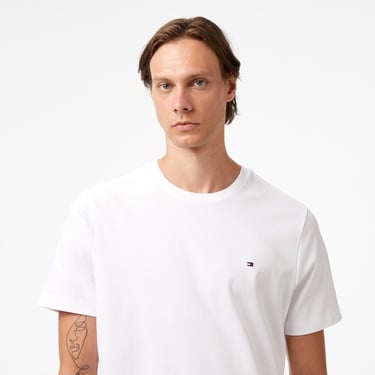  Tommy Hilfiger Light Interlock Erkek Beyaz T-Shirt