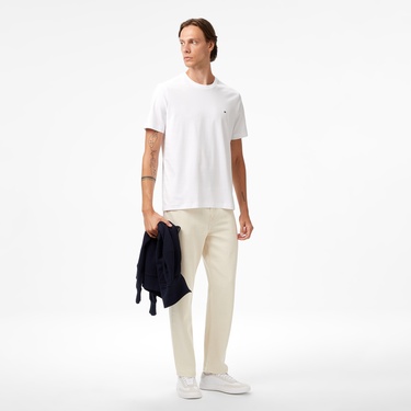  Tommy Hilfiger Light Interlock Erkek Beyaz T-Shirt