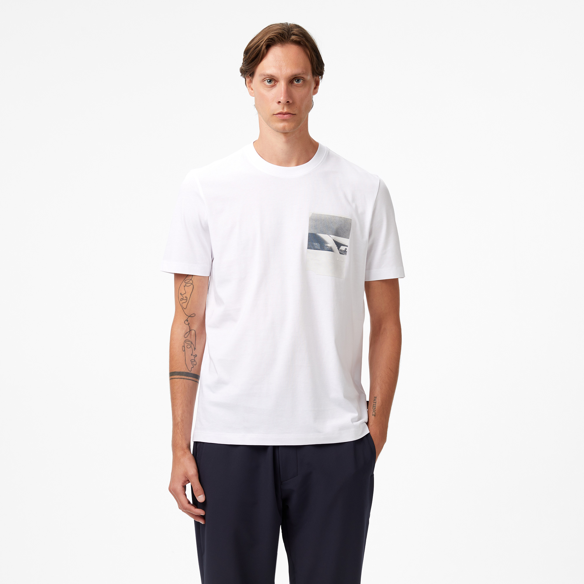  Boss Container Erkek Beyaz T-Shirt