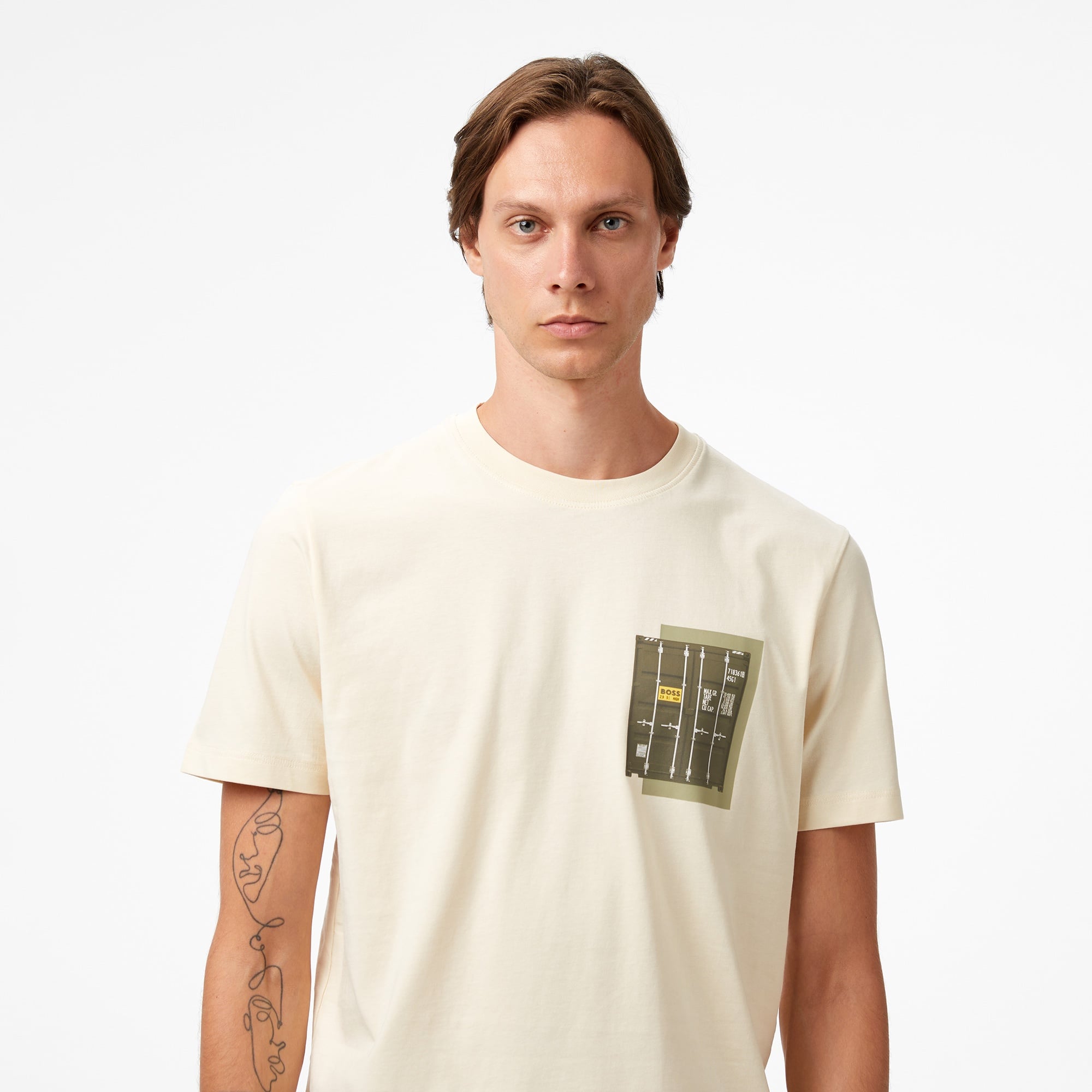 Boss Container Erkek Açık Sarı T-Shirt