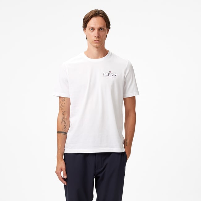  Tommy Hilfiger Stack Erkek Beyaz T-Shirt