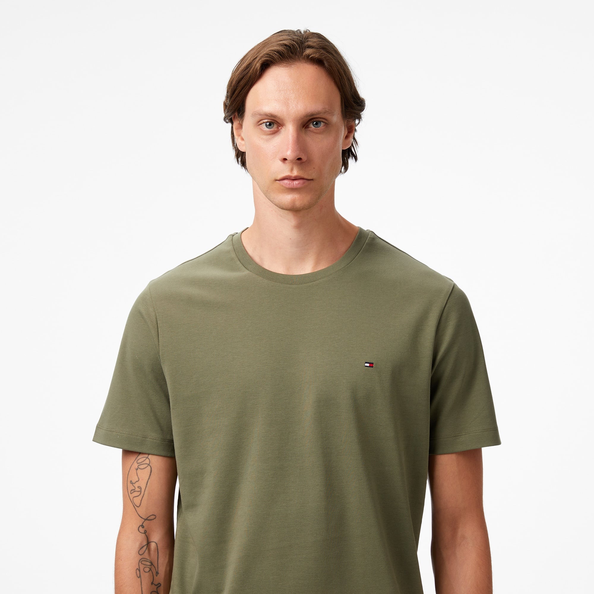 Tommy Hilfiger Light Interlock Erkek Yeşil T-Shirt