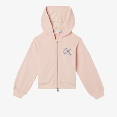  Calvin Klein Terry Zip Up Çocuk Pembe Sweatshirt