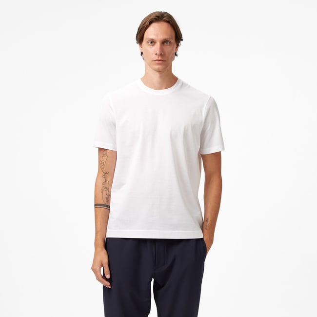  Tommy Hilfiger Mercerised Cotton Erkek Beyaz T-Shirt