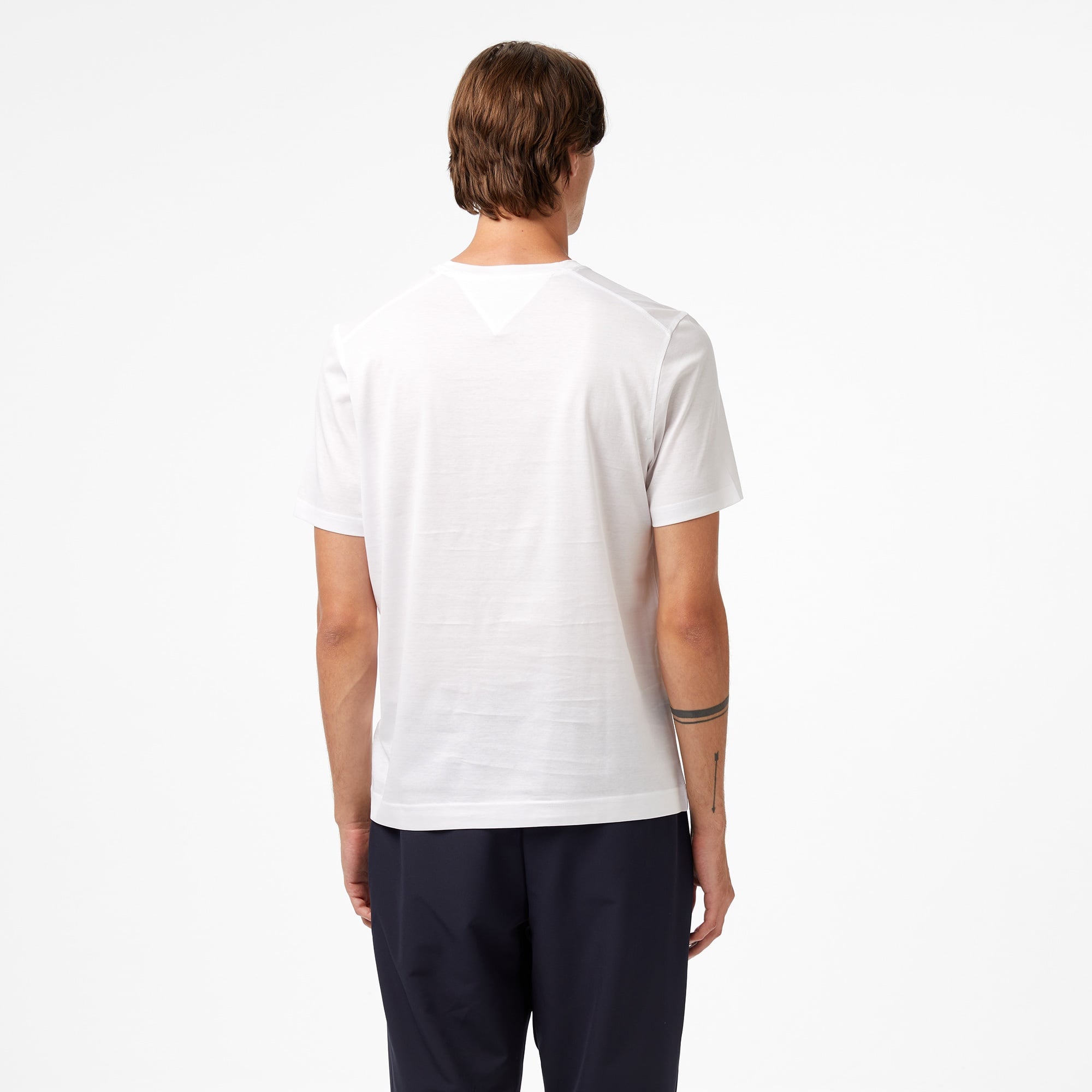 Tommy Hilfiger Mercerised Cotton Erkek Beyaz T-Shirt