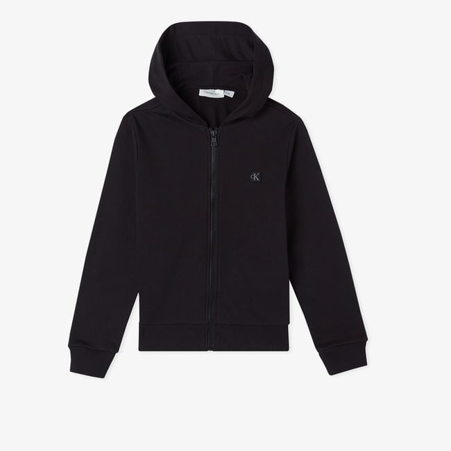  Calvin Klein Mini Badge Zip Through Çocuk Siyah Sweatshirt